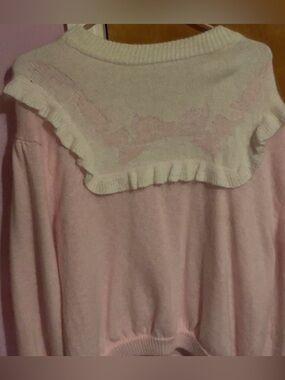 1980s pink sweater with ribbon detail